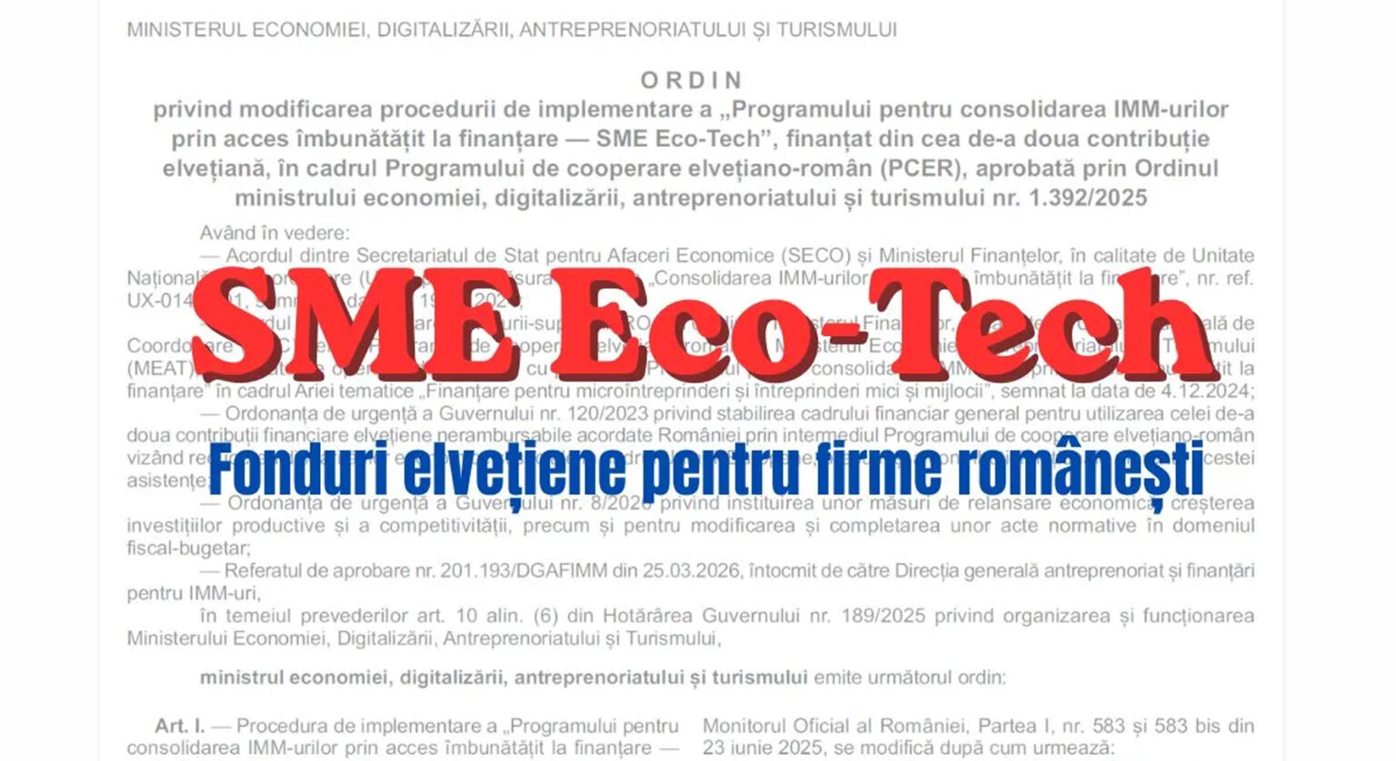 MEDAT prelungește termenul de subscriere pentru programul SME Eco-Tech
