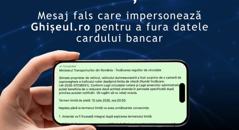 DNSC: Atenție la fraudele prin SMS în care infractorii se folosesc de identitatea Ghiseul.ro
